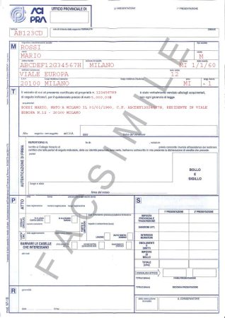 Certificato di Proprietà